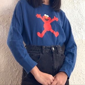 blue long sleeve sweatshirt